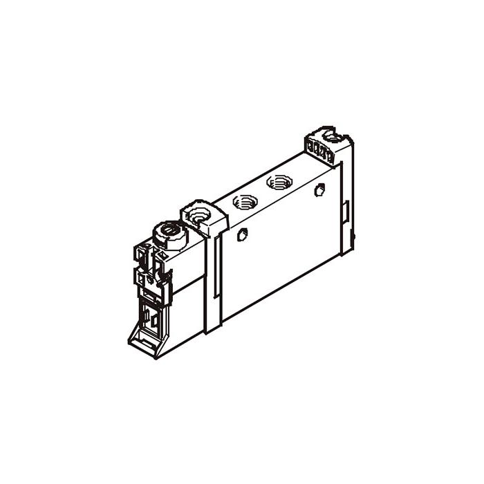 Tubular valve G1/8, three-position five-way valve, external pilot, medium pressure, valve width 14 mm, FV-L14-P53U-ZT-G18, 566512